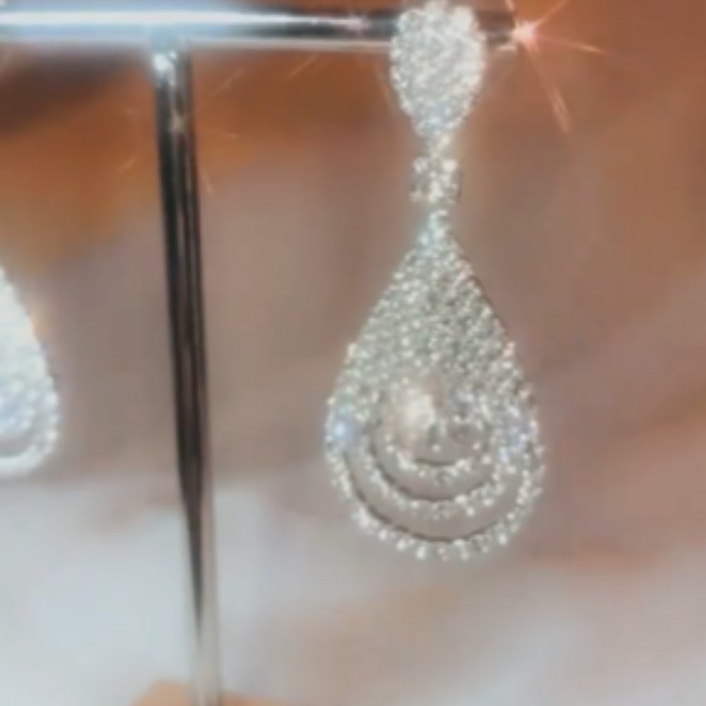 Crystal bling drop earrings
